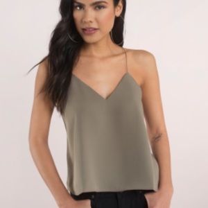 TOBI olive green backless tank